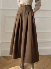 Annigje Rok | Geplooide A-lijn Rok met Hoge Taille en Zakken