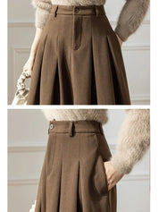 Annigje Rok | Geplooide A-lijn Rok met Hoge Taille en Zakken