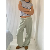 Luna Broek | Damesbroek met Wijde Pijpen en Comfortabele Pasvorm