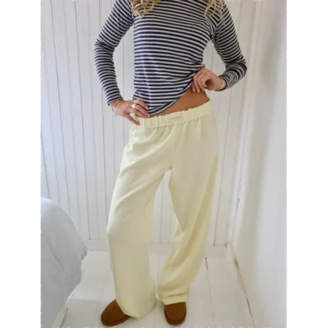 Luna Broek | Damesbroek met Wijde Pijpen en Comfortabele Pasvorm