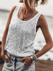 Yuna Top | Glinsterend Mouwloos Dames Topje met Comfortabele Pasvorm