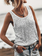 Yuna Top | Glinsterend Mouwloos Dames Topje met Comfortabele Pasvorm