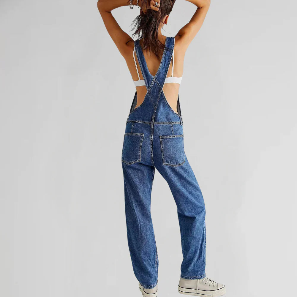 Urban Vibes Denim Jumpsuit | Getailleerde Denim tuinpak van Katoenmix voor Casual Vibes