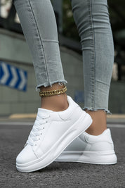 Witte Sneakers Dames met Dikke Zool en Comfortabel Demping voor Dagelijks Gebruik - Stella Vito