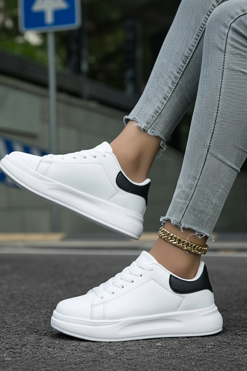 Witte Sneakers Dames met Dikke Zool en Comfortabel Demping voor Dagelijks Gebruik - Stella Vito