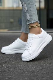 Witte Sneakers Dames met Dikke Zool en Comfortabel Demping voor Dagelijks Gebruik - Stella Vito