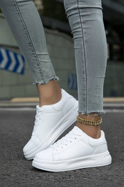 Witte Sneakers Dames met Dikke Zool en Comfortabel Demping voor Dagelijks Gebruik - Stella Vito
