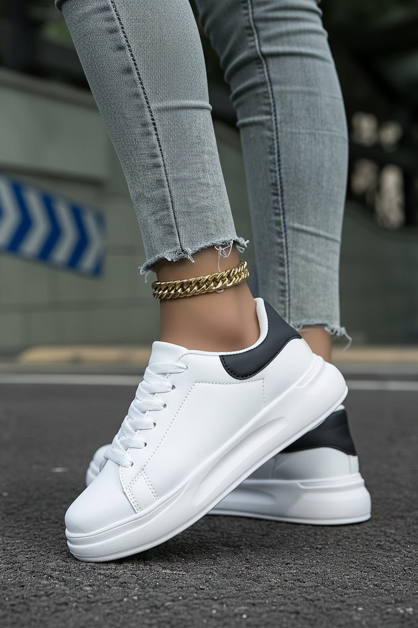 Witte Sneakers Dames met Dikke Zool en Comfortabel Demping voor Dagelijks Gebruik - Stella Vito