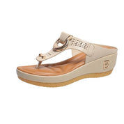 Adelaide Sandalen | Leren Wedge Sandalen met Geheugenschuim en Schokabsorberende Zool