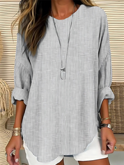 Dames Blouse met Knopen en Lange Mouwen Getailleerde Pasvorm Casual Dagelijks - Blauw / Khaki / Grijs - Maelen