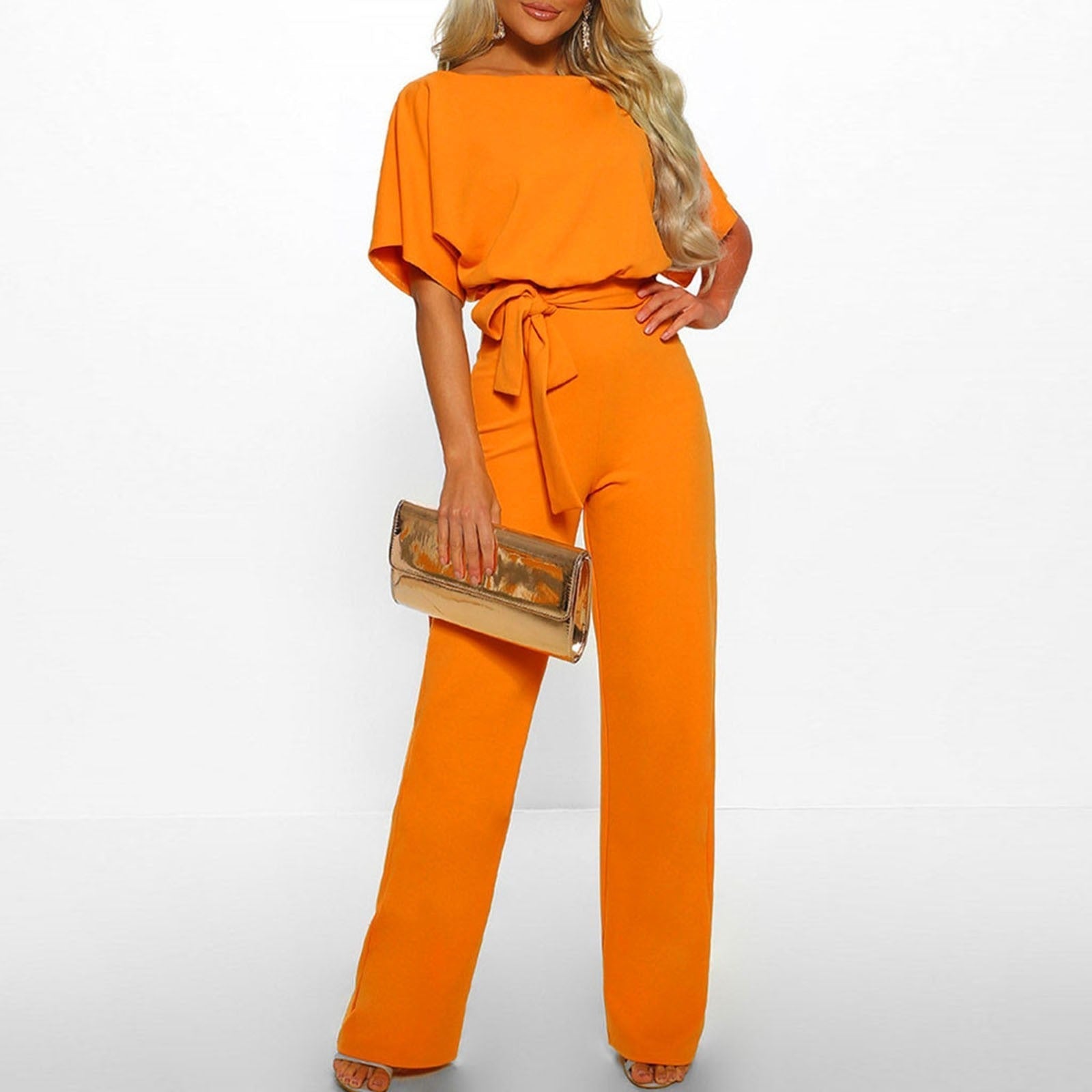 Dames Jumpsuit Wide Leg Korte Mouwen Casual Zomer Elegant - Beige / Zwart / Blauw - Maelen
