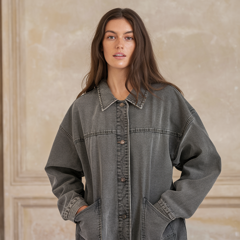 Alessia Dames denim jas lichtgewicht – overgangsjas met stijlvolle pasvorm herfst winter