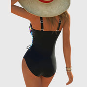 Badpak Dames met Colour Block Cross-Front, Rekbare Pasvorm en Flatterend Silhouet - Bianca Ferretti