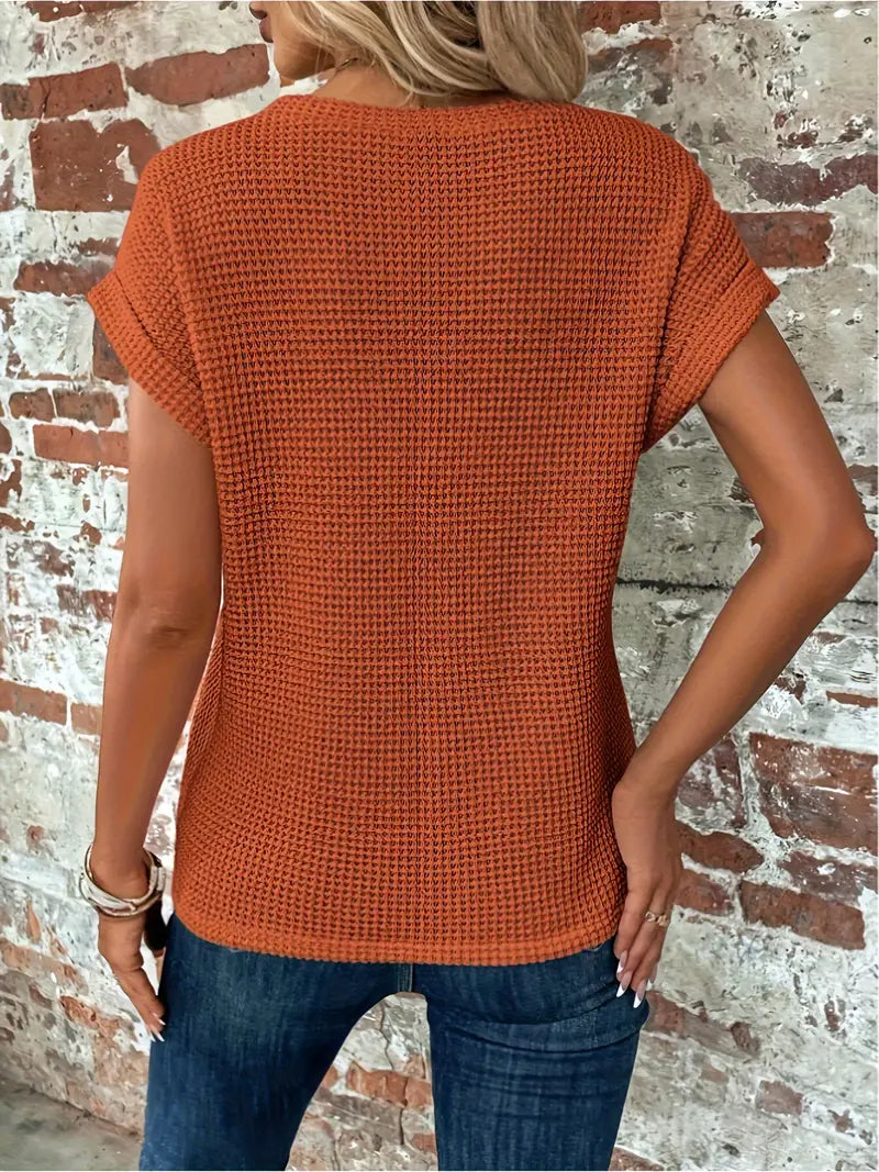 Abbie Top | Casual Korte Mouw Top met Ontspannen Pasvorm en Veelzijdig Design
