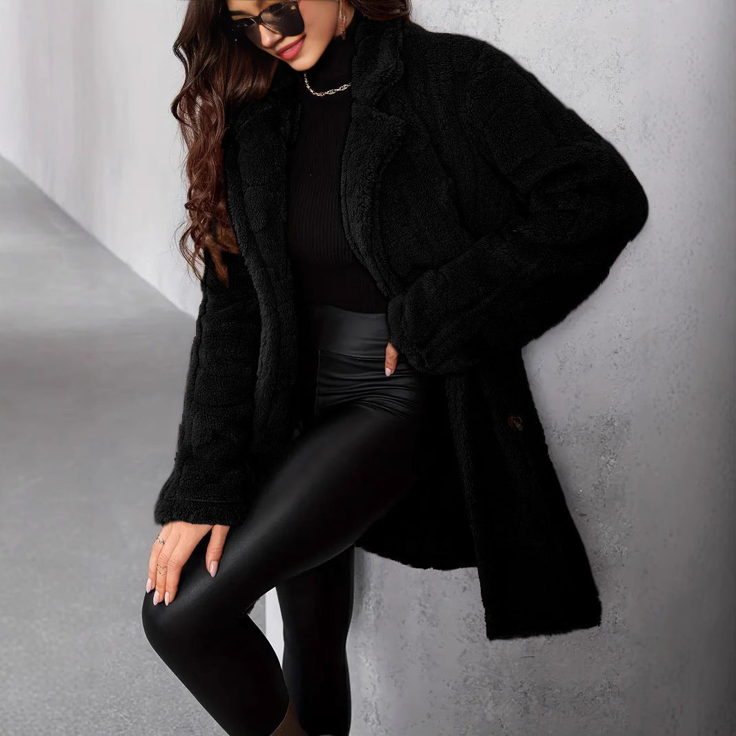 Winterjas voor dames, zware fleecejas, behaaglijk gevoerd, met Winterjas voor dames, zware fleecejas, behaaglijk gevoerd, met