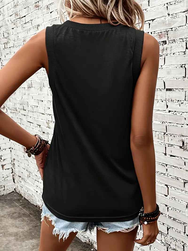 Slim Sleeveless Tee | Mouwloos T-shirt met Vleiende Pasvorm en Duurzaam Materiaal