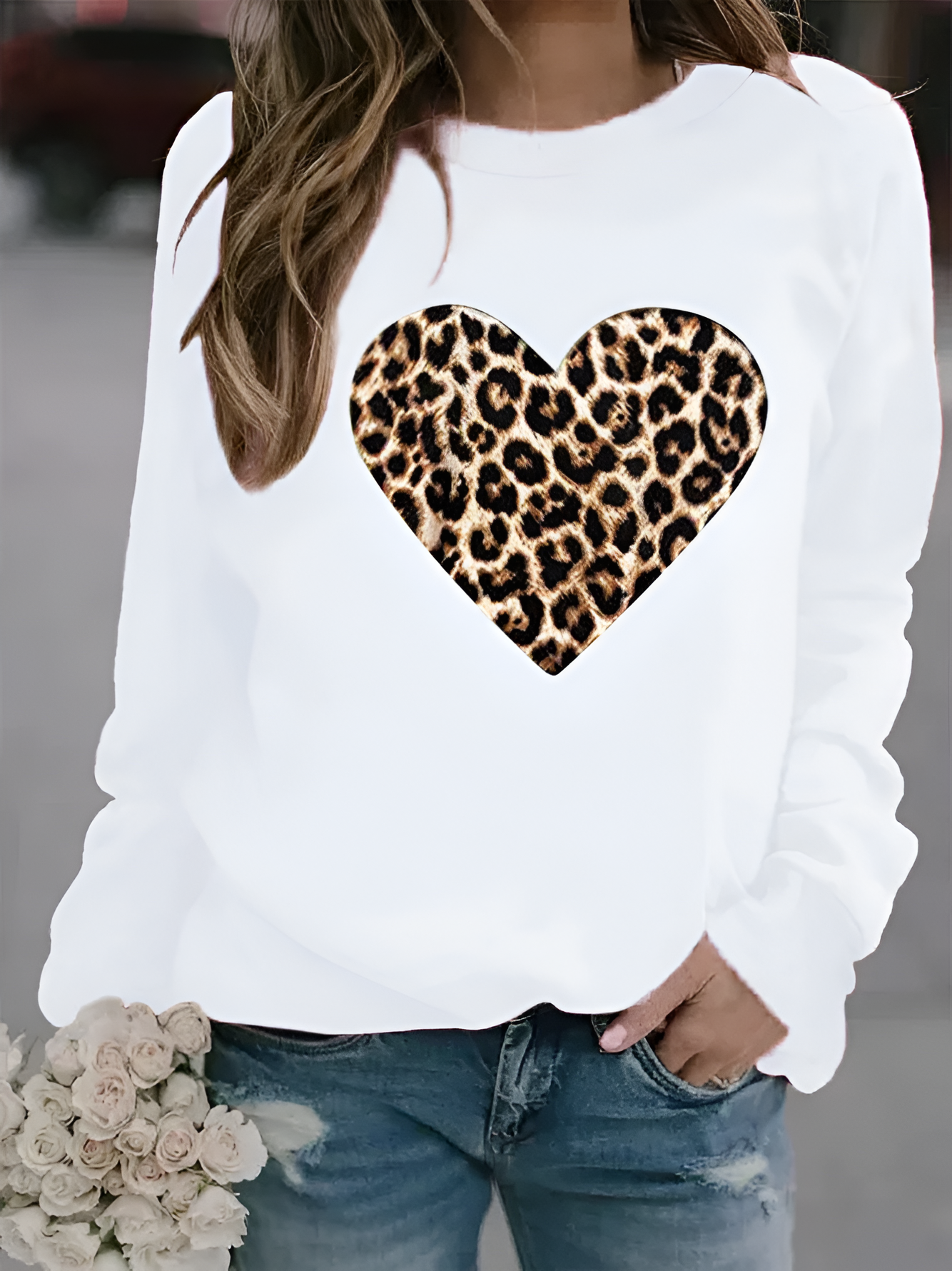 Bianca Animal Sweatshirt | Zacht Damestrui met Opvallende Dierenprint en Relaxte Pasvorm
