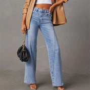 Eevi | Wijde Denim Broek Dames met Wijde Pijpen - Comfort Fit, Trendy en Veelzijdig - Licht Blauw