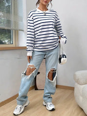 Kaatje Sweater | Gestreepte Casual Trui met Relaxte Pasvorm en Tijdloos Design