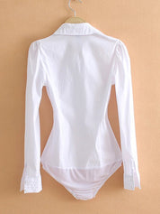 Getailleerde Katoenen Body Blouse voor Dames - Giuliana Moretti