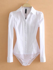 Getailleerde Katoenen Body Blouse voor Dames - Giuliana Moretti