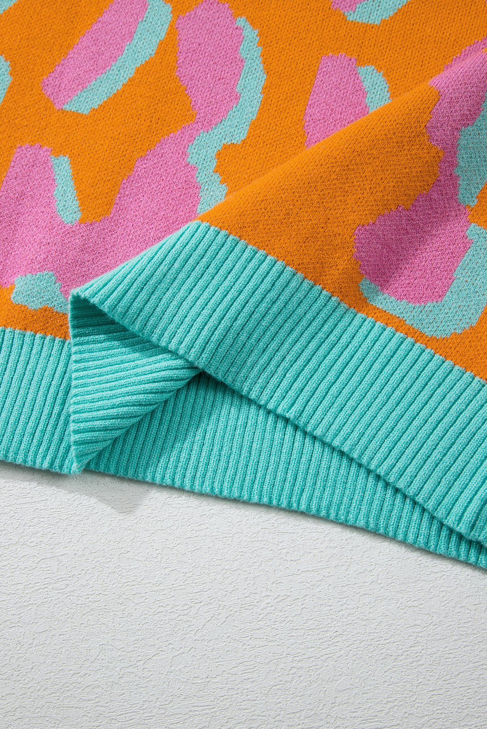 Luna Trui | Levendige Luipaardprint Colorblock Trui voor dames