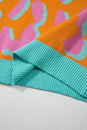 Luna Trui | Levendige Luipaardprint Colorblock Trui voor dames