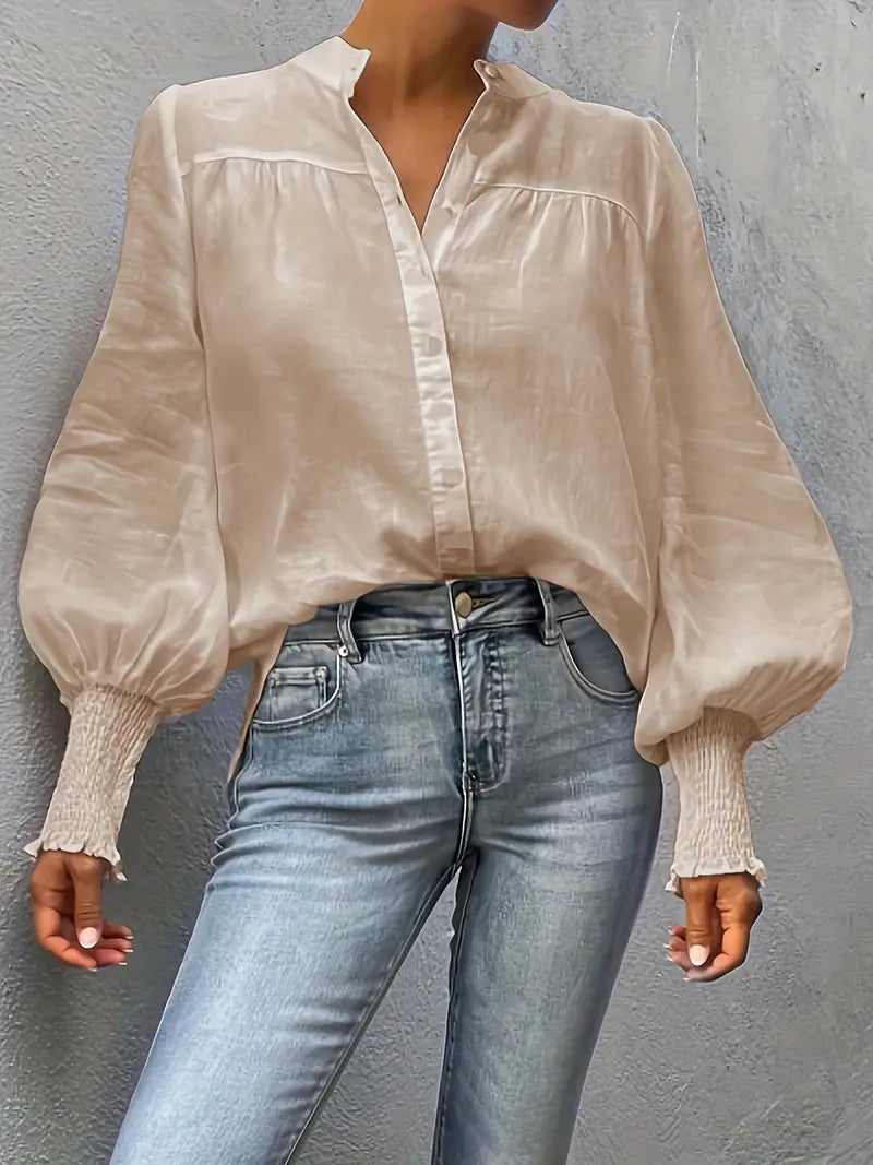 Albina™ Lantern Sleeve Blouse | Elegante Blouse met Lantaarnmouwen en Tijdloze Klasse