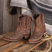 Bianca dames cowboylaarzen – leren western boots met borduursel