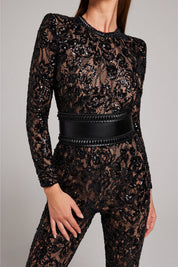 Jumpsuit dames - Verfijnd Ontwerp met Kant Details - Juliana Olivia