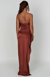 Valentina Splitjurk | Satijnen One-Shoulder Avondjurk met Elegante Hoge Split