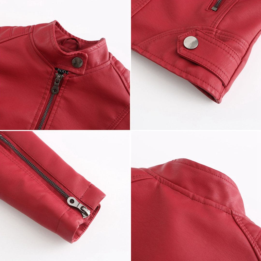 Arina Leren Jas | Tijdloze PU-Jas met Opstaande Kraag en Stoere Elegant Look