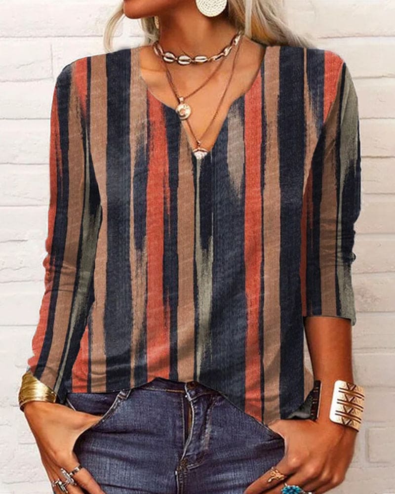 Aubrey Top | Lange Mouwen Dames Top met Unieke Prints en Comfortabele Pasvorm