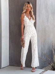 Audriana Jumpsuit | Elegante Mouwloze Jumpsuit met Kanten V-Hals en Flatterende Pasvorm