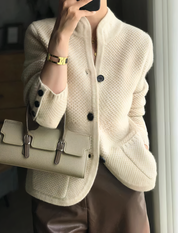 Avalon Kasjmier Cardigan | Luxe Damesvest met Knoopsluiting en Zakken