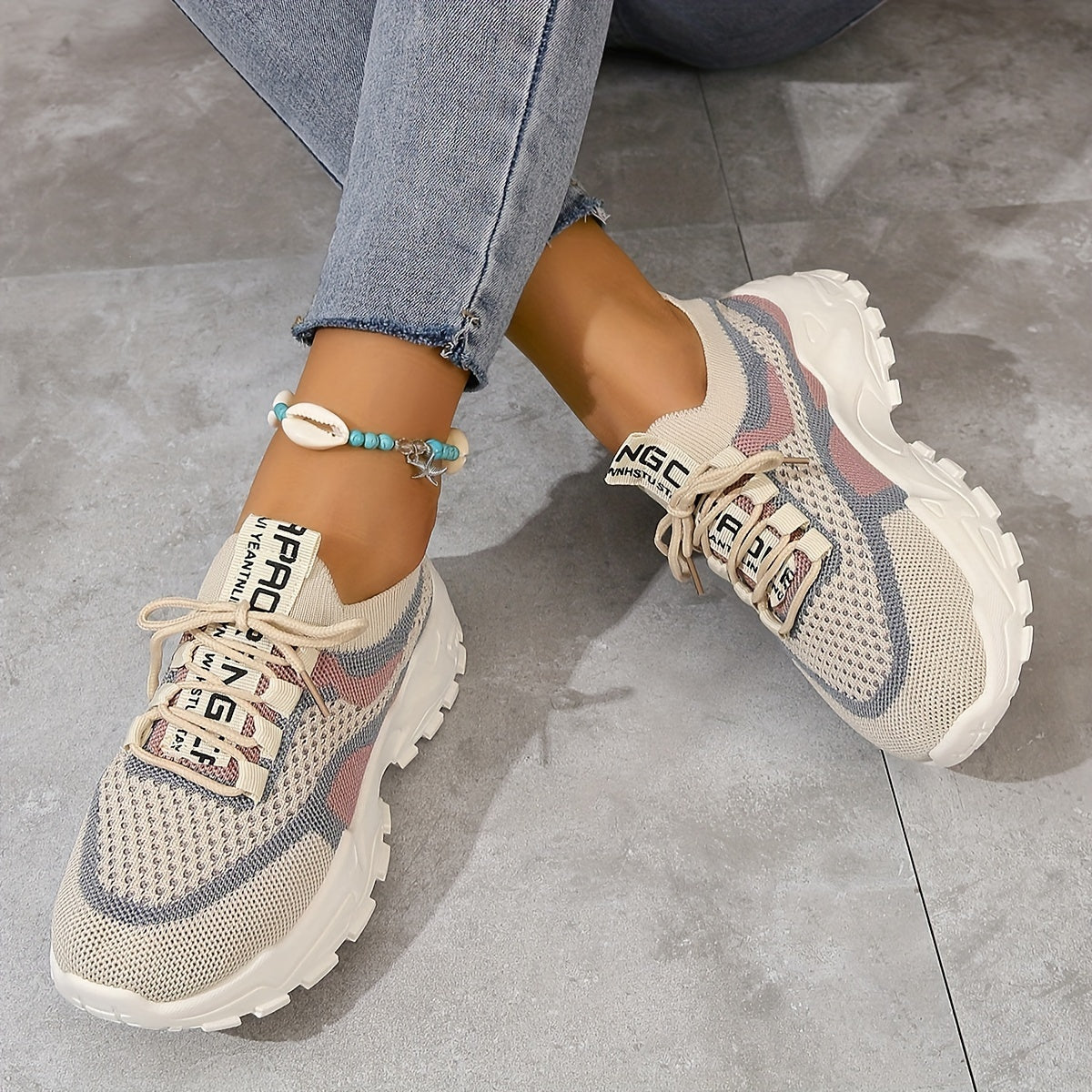 Siena Sneakers | Lichtgewicht Dames Sneakers met Ademend Mesh en Verhoogde Zool