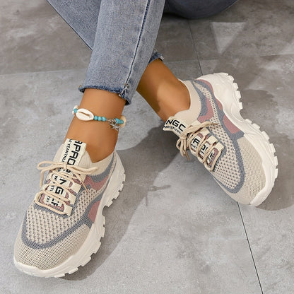 Siena Sneakers | Lichtgewicht Dames Sneakers met Ademend Mesh en Verhoogde Zool