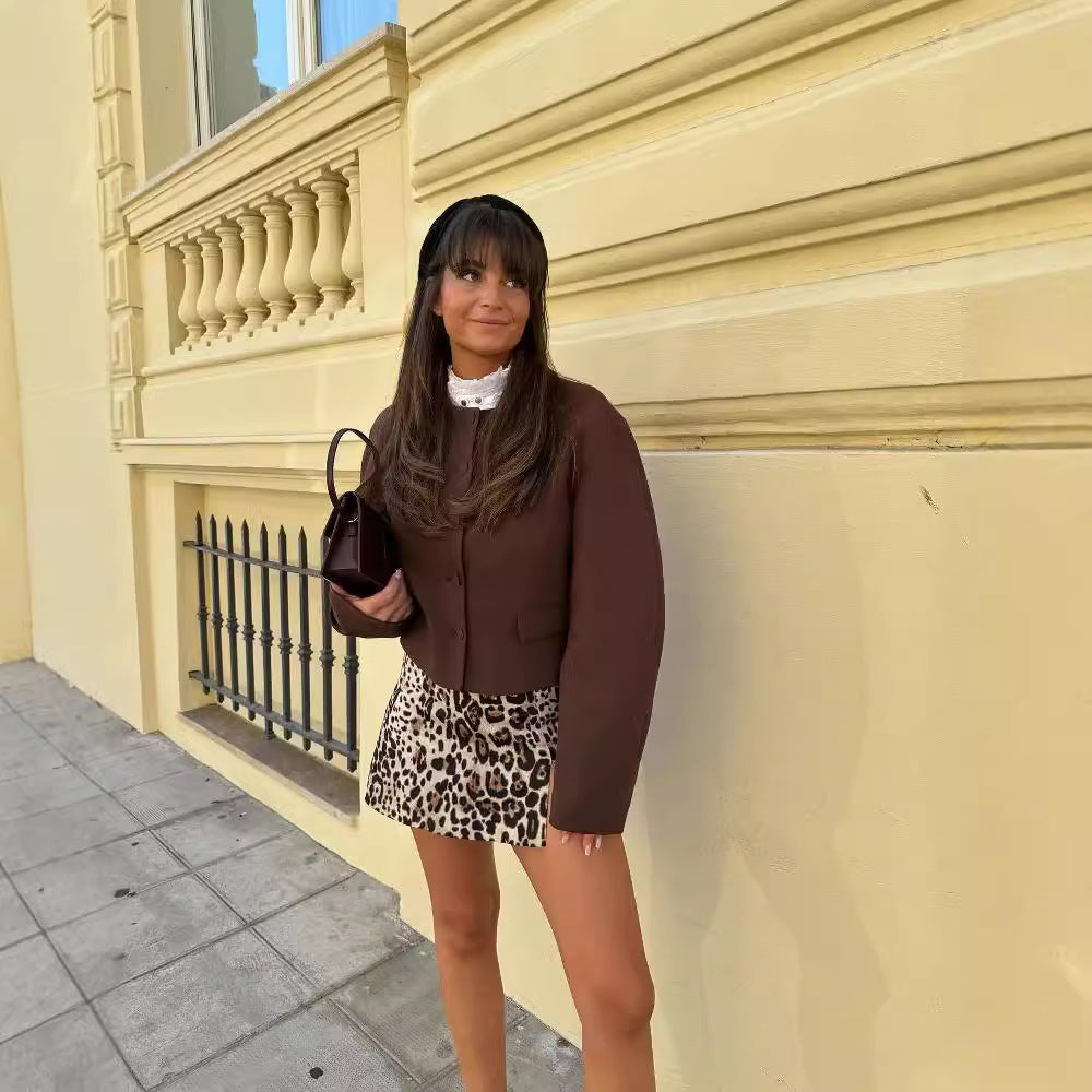 Fudy Mokka Set | Luxe Tweedelige Set in Trendkleur met Comfortabele Pasvorm