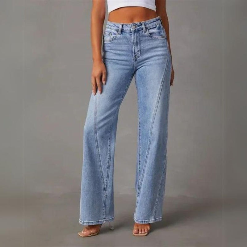 Eevi | Wijde Denim Broek Dames met Wijde Pijpen - Comfort Fit, Trendy en Veelzijdig - Licht Blauw