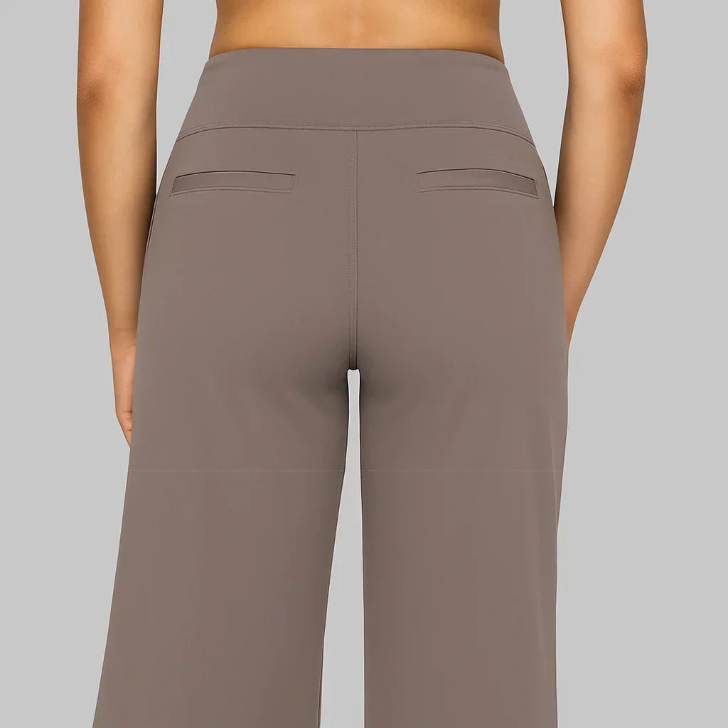 Lia Stretchbroek Dames met Comfortabele Pasvorm, Hoge Taille en Zachte Stretchstof - Zwart/Rood/Blauw
