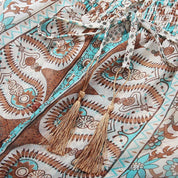 Isabella Jurk | Bohemian Maxi-jurk met Paisley Patroon, Tailleband en Hoge Split