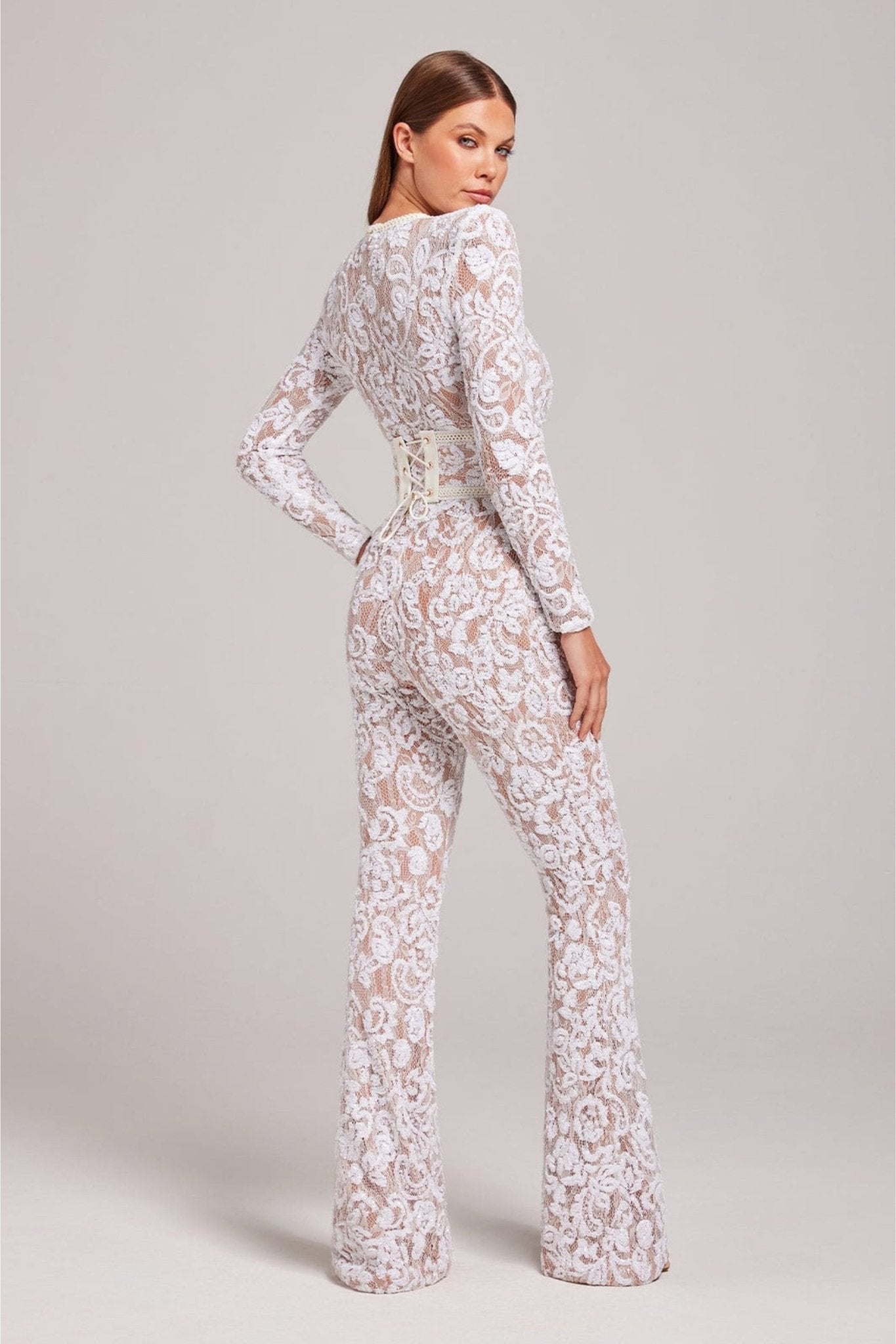 Bella Allure Jumpsuit | Elegante Kanten & Pailletten Jumpsuit met Flatterende Pasvorm