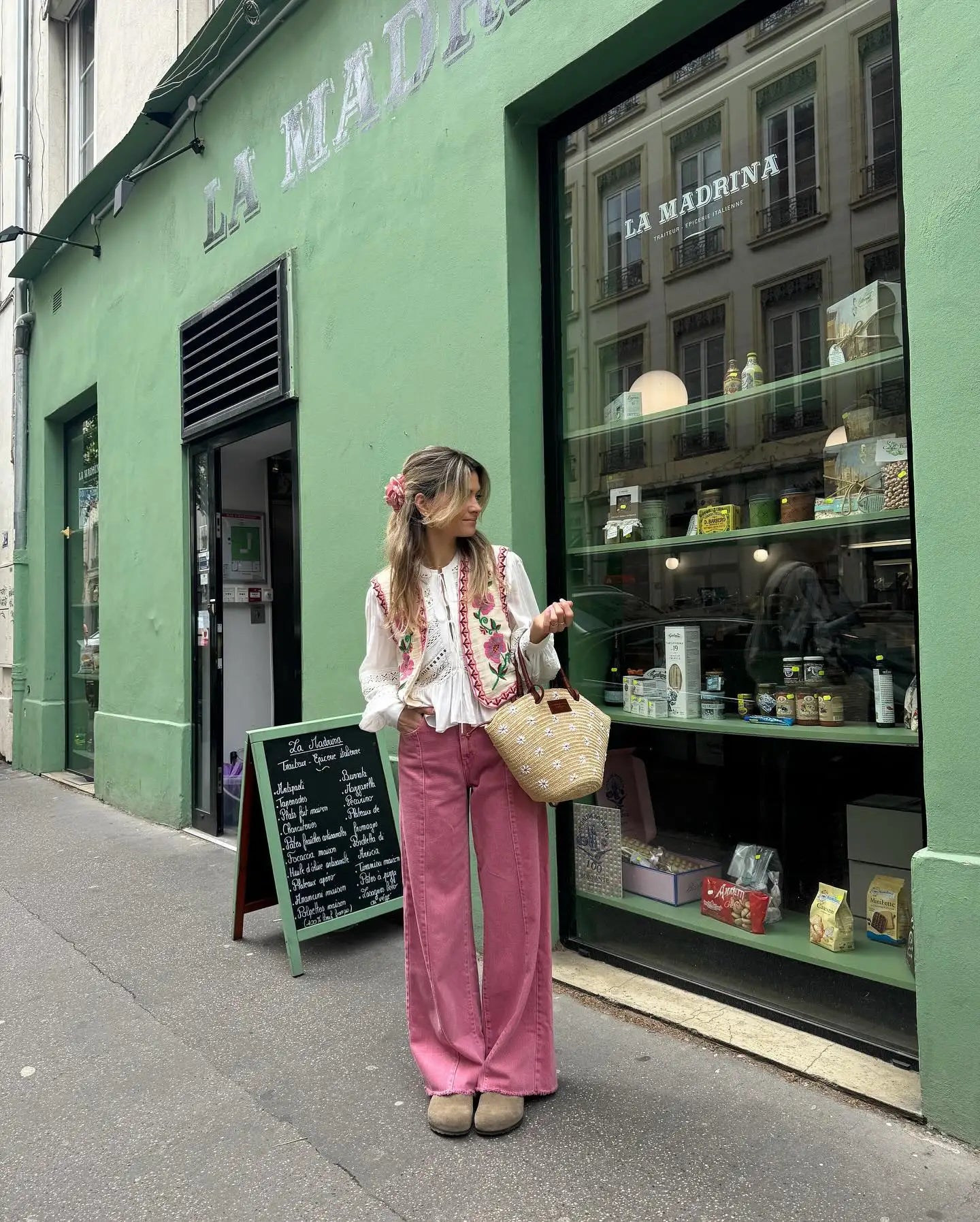 Bibi’s Wildflower Gilet™ | Zomers Gilet met Bloemenmotief in Crèmewit