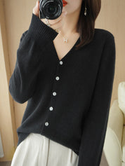 Elisa Vest | Dames Cardigan met V-Hals en Losse, Elegante Pasvorm