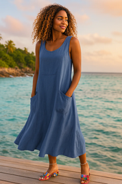 Nena Jurk | Relaxte Zomerjurk met Volumineuze Pasvorm en Zakken