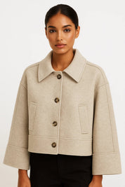 Dames Korte Jas Minimalistisch Strakke Snit Tijdloos - Zwart / Beige / Groen - Maelen