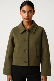 Dames Korte Jas Minimalistisch Strakke Snit Tijdloos - Zwart / Beige / Groen - Maelen