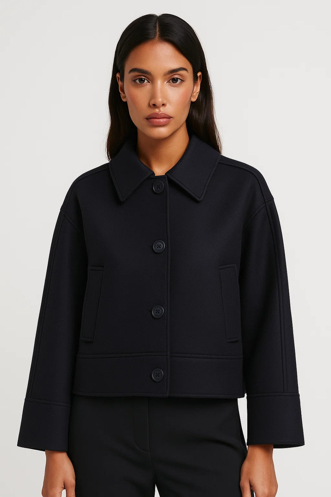 Dames Korte Jas Minimalistisch Strakke Snit Tijdloos - Zwart / Beige / Groen - Maelen