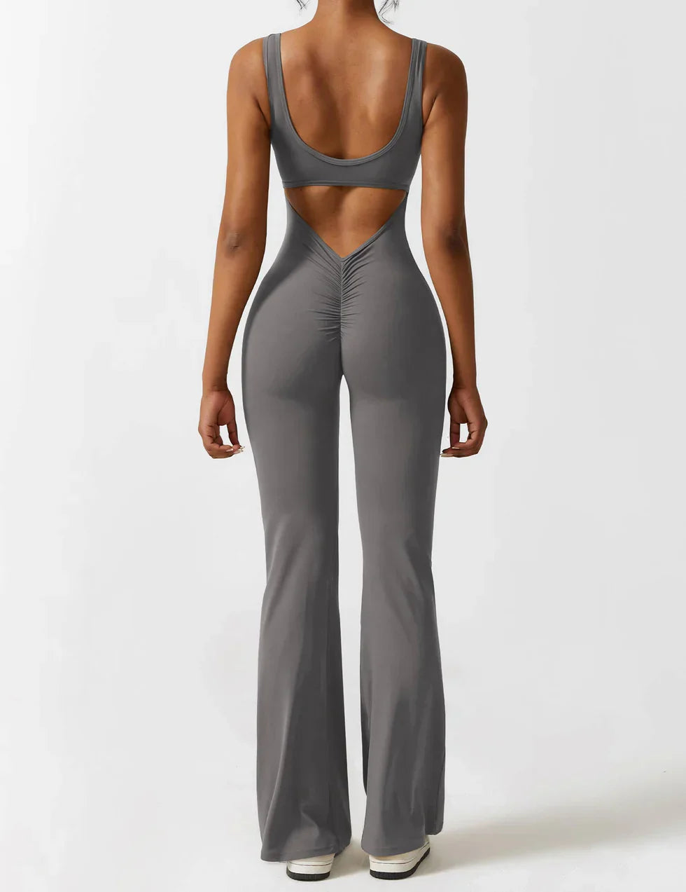 Elena Jumpsuit | Flared Dames Jumpsuit met V-Rug en Shaping Effect