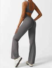 Dames Flared Jumpsuit Sport V-rug Shaping Fit Figuurvriendelijk - Zwart / Olijf / Donkerblauw - Maelen